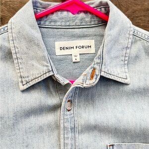 Denim Forum Light Denim Button-Up Shirt